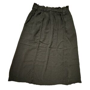 Uniqlo Maxi Linen Cotton Skirt Large Pockets Black Goth Witchy Emo Grunge Skater